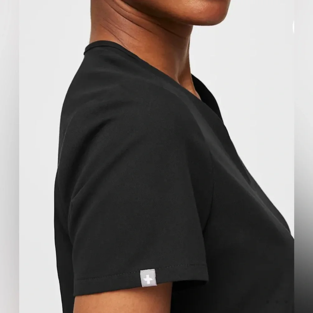 Figs Casma Scrub Top 3 Pocket Black V-neck Size Small - Picture 5 of 11